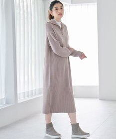 ANY L ハーフジップニットワンピース