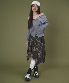 WEGO オフショルグラフィックスウェット