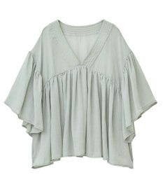 earth music&ecology Ｖネックギャザーブラウス