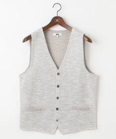 JOSEPH ABBOUD 【キングサイズ・軽い/洗える】スラブギマボーダーニットベスト