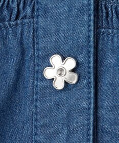 組曲 KIDS 【110-140㎝】 フラワーボタンデニムワンピース