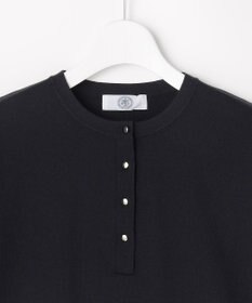 J.PRESS LADIES COOL MINT COTTON POLYESTER ヘンリーネック ニット プルオーバー