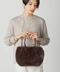 J.PRESS LADIES 【2way】エコファー バッグ ブラウン系