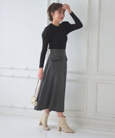 Feroux 【洗える】パフスリーブラメ ニット