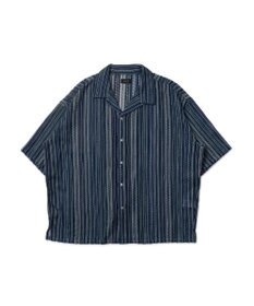 WEGO ストライプメッシュBIGシャツ（S）