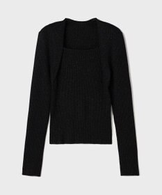 GRACE CONTINENTAL スクエアリブニットトップ