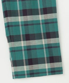 自由区 コットンリネンチェックワイドストレート パンツ