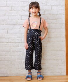 ANY KIDS 麻ライク ドット柄 ガウチョ