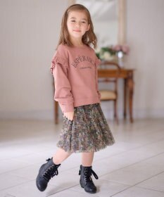 ANY KIDS 袖フリル ロゴ トレーナー