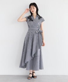 YECCA VECCA フラワーレースカシュクールワンピース