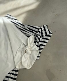 Feroux 【UVケア】リボンスリーブドルマン Tシャツ