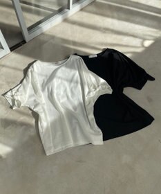 Feroux 【UVケア】リボンスリーブドルマン Tシャツ