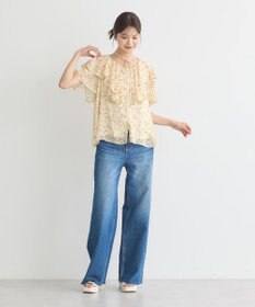 earth music&ecology チョーカー付き楊柳ラッフルブラウス