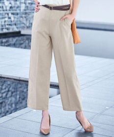 Tiaclasse 【日本製・洗える】麻調ワイドパンツ