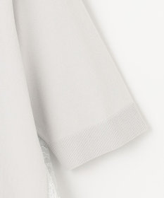 自由区 【洗える】クレープストレッチ バックレース ニット