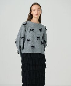 GRACE CONTINENTAL リボンニットトップ