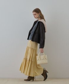 GRACE CONTINENTAL フェイクレザーボンバージャケット