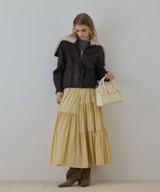 GRACE CONTINENTAL フェイクレザーボンバージャケット