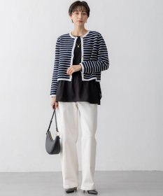 23区 【Oggi3月号掲載/洗える】ブークレコットン ニットジャケット