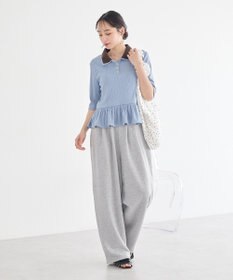 earth music&ecology ダブル衿ペプラムプルオーバー