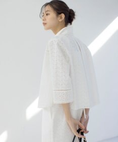 組曲 S エンブロイダリーレース襟付 ブラウス