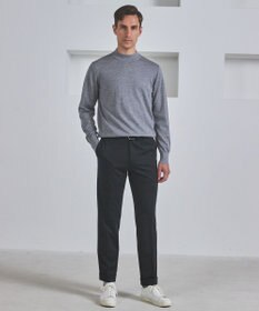 GOTAIRIKU 25年新作【洗える/チクチクしにくい/ピリングしにくい】イタリア糸 ハイゲージ カバーネックニット_WOOL100％