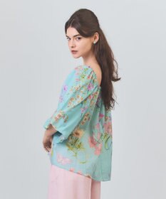 GRACE CONTINENTAL ボタニカルドレープブラウス