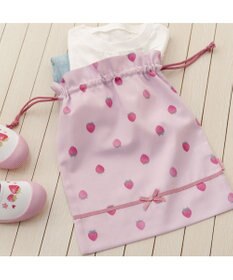 Mother garden マザーガーデン 野いちご 巾着 大《レトロストロベリー柄》