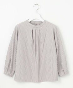 J.PRESS LADIES ストライプジャージー モックネック カットソー