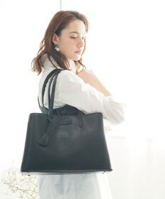 style code 【MERCURYDUO/マーキュリーデュオ】通勤、通学、リクルート両アオリポケットA4トートバッグ　キーチャーム付