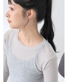 earth music&ecology シアーリブロゴ刺繍プルオーバー