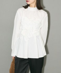 Green Parks リボンデザインハイネックブラウス