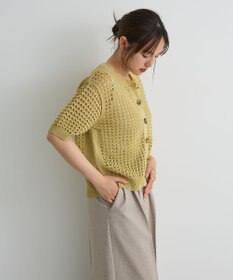 CRAFT STANDARD BOUTIQUE ハーフスリーブメッシュニットカーディガン