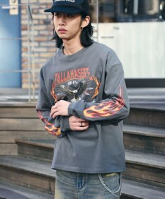 WEGO 【ユニセックス着用ITEM/MLサイズ展開】ヴィンテージライクグラフィックT（LS）