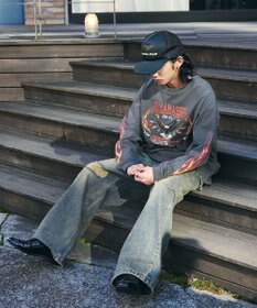 WEGO 【ユニセックス着用ITEM/MLサイズ展開】ヴィンテージライクグラフィックT（LS）