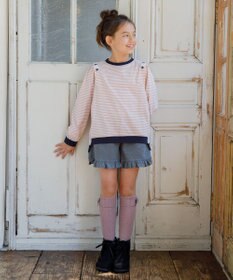 組曲 KIDS 【110-140㎝】リボンボーダー トップス