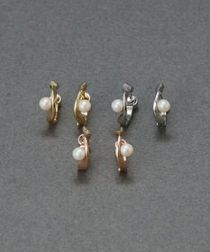 Phoebe 〈金属アレルギー対応〉ライナーパールフープワンタッチピアス　シルバー/ニッケルフリー
