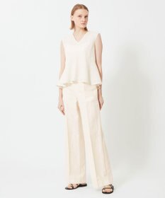 BEIGE， PINE / ペプラムブラウス