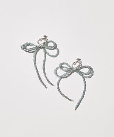 AMERICAN HOLIC ビーズレイーヤードリボンイヤリング