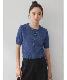 earth music&ecology ツイストブークレ半袖プルオーバー