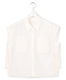 ICB L 【WEB＆一部店舗限定】 SustainableSquareLace フレンチスリーブシャツ