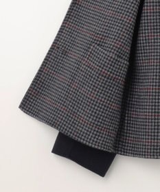 J.PRESS LADIES 【リバーシブル】ウールナイロンリバーチェック スタンドカラー コート