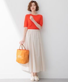 23区 【洗える】レーヨンポリエステルストレッチ 5分袖 ニット