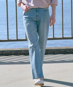 J.PRESS LADIES 【洗える】BASIC STRETCH DENIM ボーイフィット デニム ブリーチ系