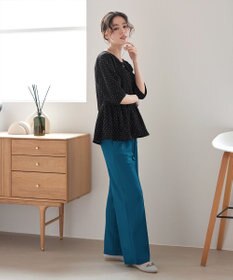 Tiaclasse 【洗える】楊柳ドットギャザーブラウス