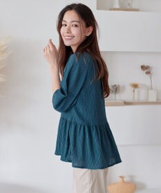 Tiaclasse 【洗える】楊柳ドットギャザーブラウス