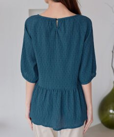 Tiaclasse 【洗える】楊柳ドットギャザーブラウス