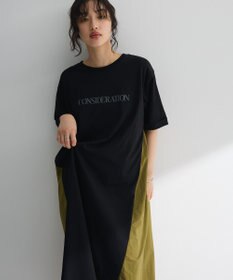 Green Parks ナイロンドッキングロゴワンピース