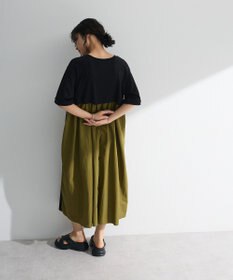 Green Parks ナイロンドッキングロゴワンピース