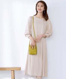 Tiaclasse 【洗える】ナローフレアパフスリーブワンピース